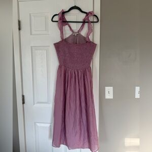 Madewell Lilac Purple Flowy Smocked Ruffle Sleeveless Maxi Midi Dress